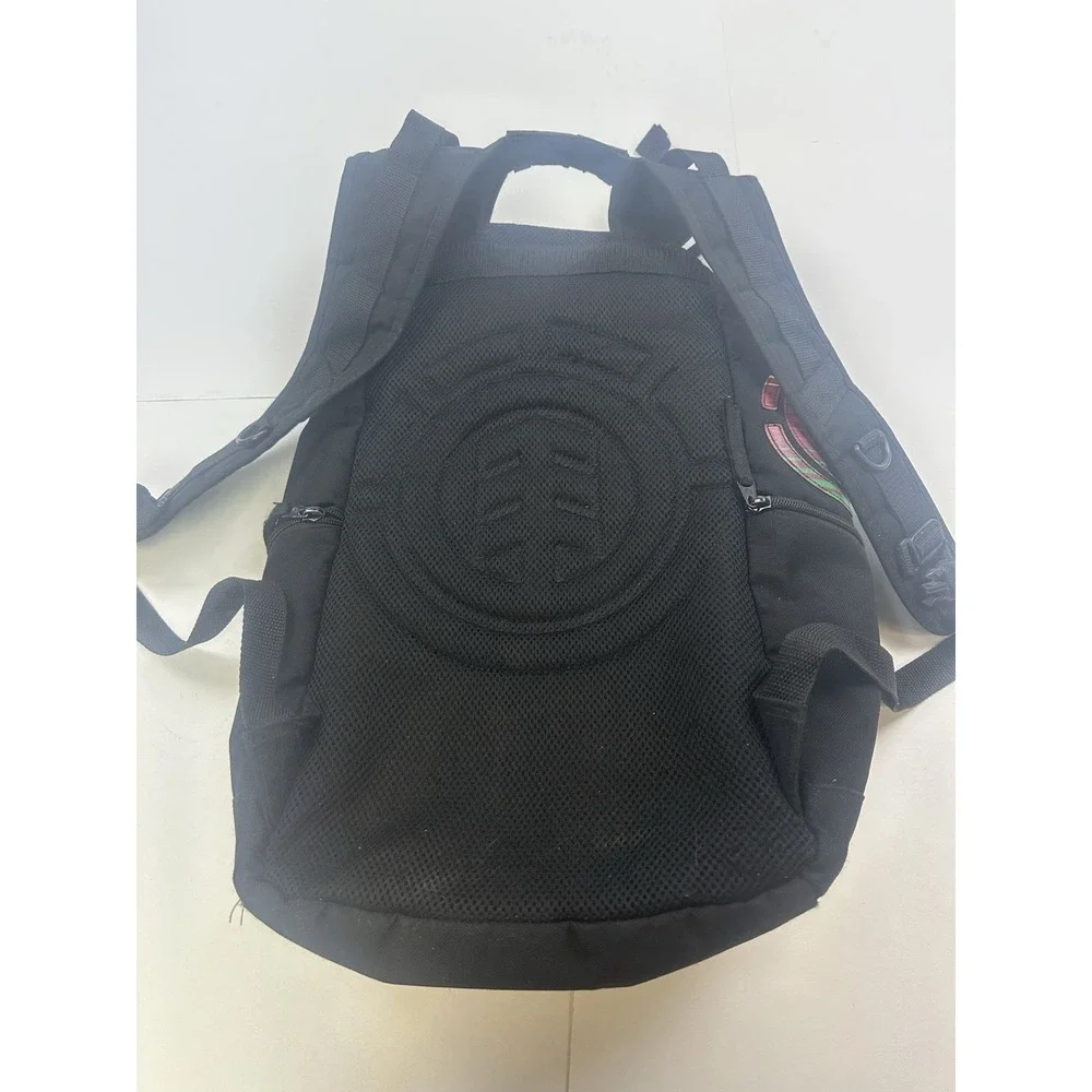Element Black Mohave Skateboard Backpack Bag Rasta Logo